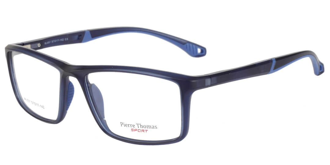 pierre thomas ml657 black and blue frame pierre thomas eyewear sportive plastic large size frame