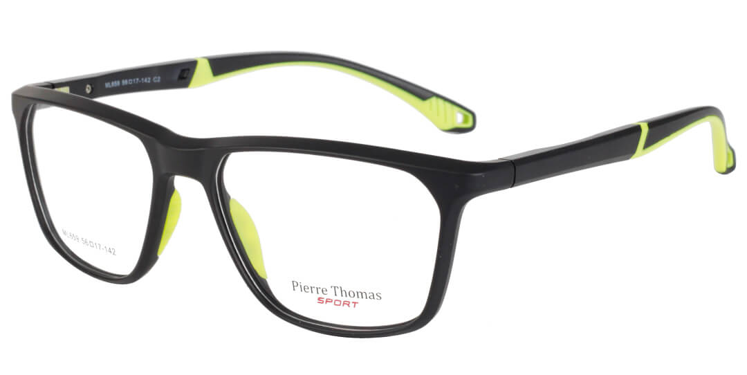 pierre thomas ml659 black and lime frame pierre thomas eyewear sportive plastic large size frame