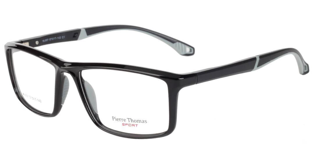 pierre thomas ml657 black frame pierre thomas eyewear sportive plastic large size frame