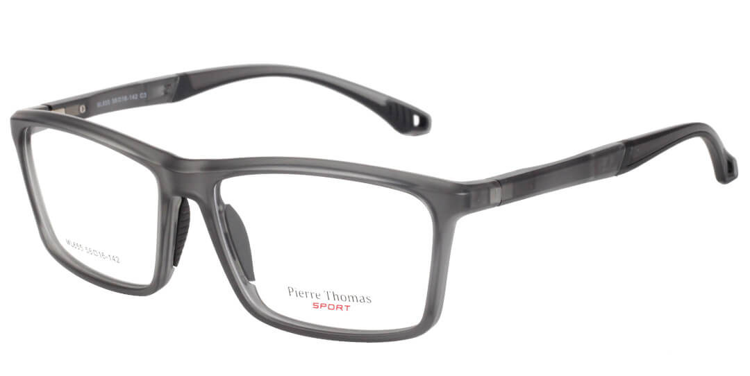 pierre thomas ml655 grey frame pierre thomas eyewear sportive plastic medium size frame black